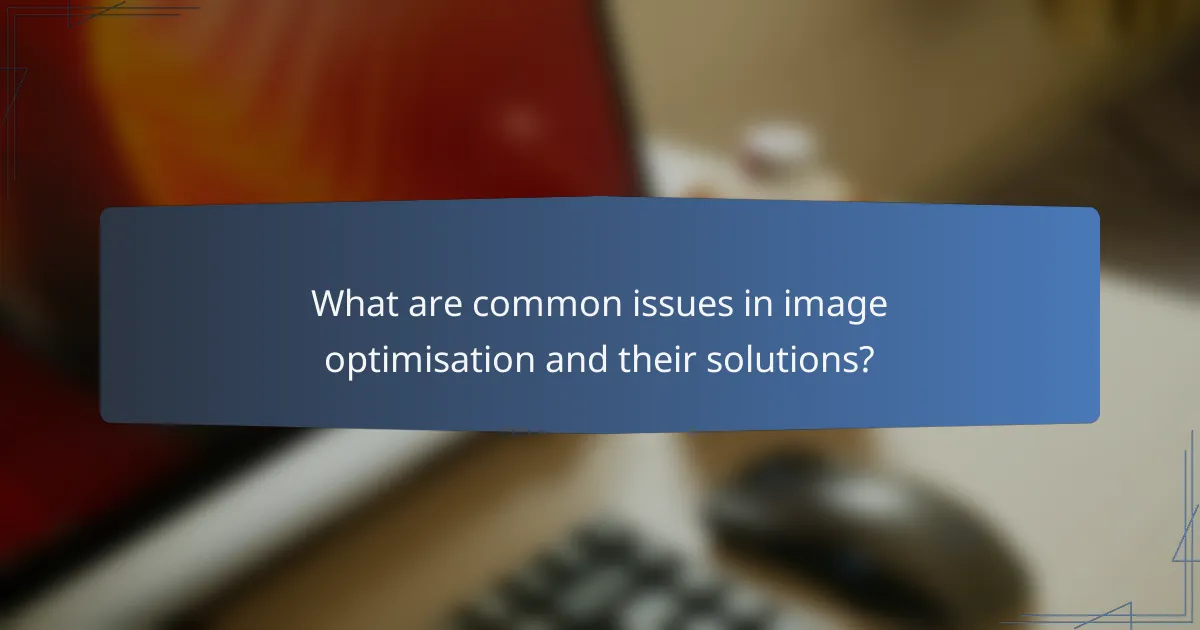 What are common issues in image optimisation and their solutions?
